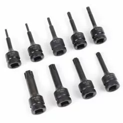 WILTEC XPOtool Lot De 9 Douilles Clé à Chocs 12,5mm (½″) Tête Ronde Forme D’étoile 6 Branches T20-T70 75mm -Wiltec Boutique 40537373 4