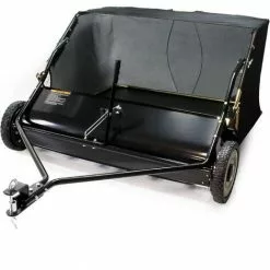 WILTEC Balai Ramasseur Balayeuse Pour Tondeuse Autoportée Largeur 105cm Et Roues En Caoutchouc 266x60,3mm