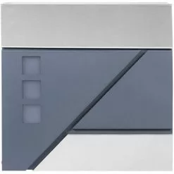 WILTEC Boîte Aux Lettres Avec Porte-journaux V41 Boîte Postale Murale Acier Inox Boîte Aux Lettres Gris Anthracite -Wiltec Boutique 45229487 4