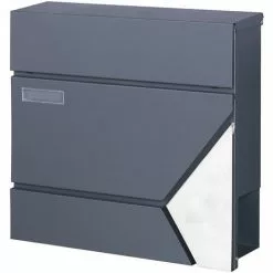 WILTEC Boîte Aux Lettres Avec Porte-journaux V44 Boîte Postale Murale Acier Inox Boîte Aux Lettres Gris Anthracite 9 WILTEC Boîte Aux Lettres Avec Porte-journaux V44 Boîte Postale Murale Acier Inox Boîte Aux Lettres Gris Anthracite -Wiltec Boutique 45229495 3