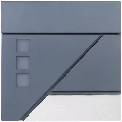 WILTEC Boîte Aux Lettres Avec Porte-journaux V39 Boîte Postale Murale Acier Inox Boîte Aux Lettres Gris Anthracite 6 WILTEC Boîte Aux Lettres Avec Porte-journaux V39 Boîte Postale Murale Acier Inox Boîte Aux Lettres Gris Anthracite – Image 4