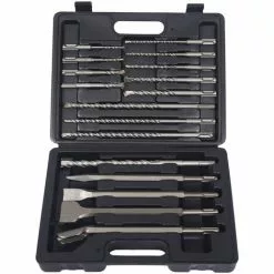 WILTEC XPOtool SDS Plus Lot De 17 Forets à Pierre Et Burins Lot De Forets Pour Marteau Perforateur Pour Maçonnerie Et Béton