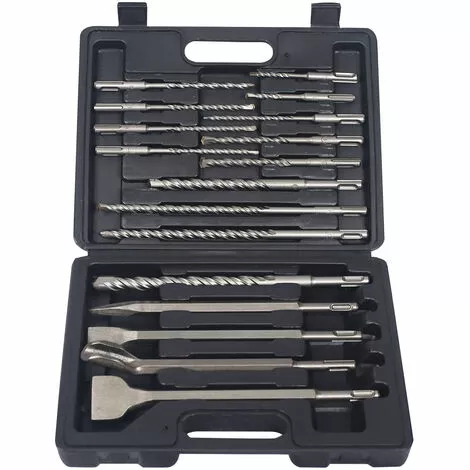 WILTEC XPOtool SDS Plus 17 Forets à Pierre Et Burins Forets Pour Marteau Perforateur Pour Maçonnerie, Béton 3 WILTEC XPOtool SDS Plus 17 Forets à Pierre Et Burins Forets Pour Marteau Perforateur Pour Maçonnerie, Béton