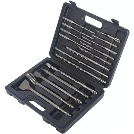 WILTEC XPOtool SDS Plus 17 Forets à Pierre Et Burins Forets Pour Marteau Perforateur Pour Maçonnerie, Béton 4 WILTEC XPOtool SDS Plus 17 Forets à Pierre Et Burins Forets Pour Marteau Perforateur Pour Maçonnerie, Béton – Image 2