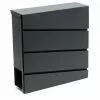 WILTEC Boite Aux Lettres Design V16 Mailbox Anthracite Compartiment à Journal Revêtu Par Poudre -Wiltec Boutique 4616652 1