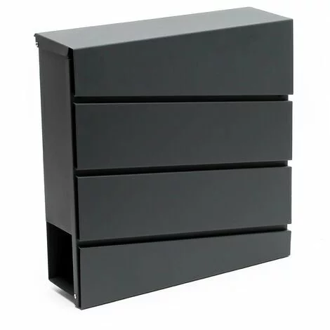 WILTEC Boite Aux Lettres Design V16 Mailbox Anthracite Compartiment à Journal Revêtu Par Poudre 3 WILTEC Boite Aux Lettres Design V16 Mailbox Anthracite Compartiment à Journal Revêtu Par Poudre