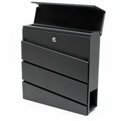 WILTEC Boite Aux Lettres Design V16 Mailbox Anthracite Compartiment à Journal Revêtu Par Poudre 9 WILTEC Boite Aux Lettres Design V16 Mailbox Anthracite Compartiment à Journal Revêtu Par Poudre -Wiltec Boutique 4616652 3