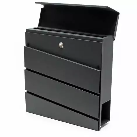 WILTEC Boite Aux Lettres Design V16 Mailbox Anthracite Compartiment à Journal Revêtu Par Poudre 5 WILTEC Boite Aux Lettres Design V16 Mailbox Anthracite Compartiment à Journal Revêtu Par Poudre – Image 3