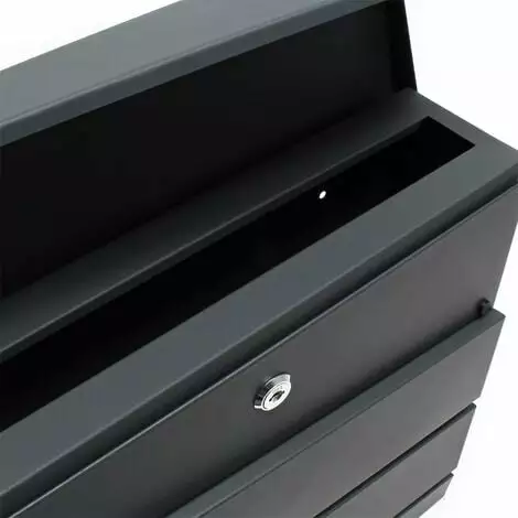 WILTEC Boite Aux Lettres Design V16 Mailbox Anthracite Compartiment à Journal Revêtu Par Poudre 7 WILTEC Boite Aux Lettres Design V16 Mailbox Anthracite Compartiment à Journal Revêtu Par Poudre – Image 5