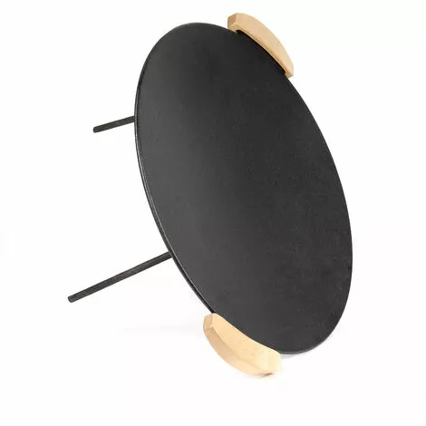 WILTEC Dutch Oven Plaque Gril De Barbecue Ronde Fonte Ø44cm Poignée Bois Jeu 2 Pieds 20cm+32cm Plancha 5 WILTEC Dutch Oven Plaque Gril De Barbecue Ronde Fonte Ø44cm Poignée Bois Jeu 2 Pieds 20cm+32cm Plancha – Image 3