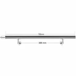 WILTEC Kit Main Courante Rambarde Support Mural 70 Cm Dispositif De Fixation Escaliers Acier Affiné V2A -Wiltec Boutique 4634962 4