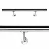WILTEC Kit Main Courante Rambarde Support Mural 110 Cm Dispositif De Fixation Escaliers Acier Affiné V2A