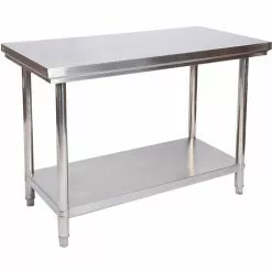 WILTEC Table De Travail En Acier Inoxydable Table De Jardin 120 X 60 X 85 Cm