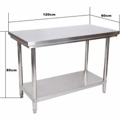 WILTEC Table De Travail En Acier Inoxydable Table De Jardin 120 X 60 X 85 Cm -Wiltec Boutique 4634965 5