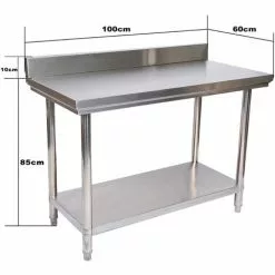 WILTEC Table De Travail En Acier Inoxydable Avec Rebord De Protection 100 X 60 X 85 Cm -Wiltec Boutique 4634969 5