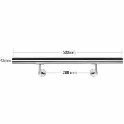 WILTEC Kit Main Courante Rambarde Support Mural 50 Cm Dispositif De Fixation Escaliers Acier Affiné V2A -Wiltec Boutique 4634984 4