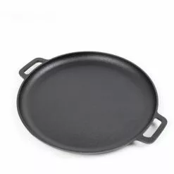 WILTEC Poêle En Fonte Feu De Bois Ø35cm Tous Types Cuisinière Outdoor Extérieure Effet Antiadhésif