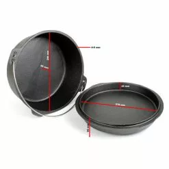 WILTEC Dutch Oven Marmite 8L Dessous-plat Lève-couvercle Fait-tout Fonte Pot Cuisson Feu Camp Camping -Wiltec Boutique 46681977 4