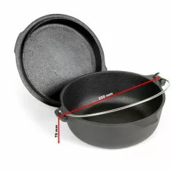 WILTEC Dutch Oven Marmite 2L Dessous-plat Lève-couvercle Fait-tout Fonte Pot Cuisson Feu Camp Camping -Wiltec Boutique 46681989 4