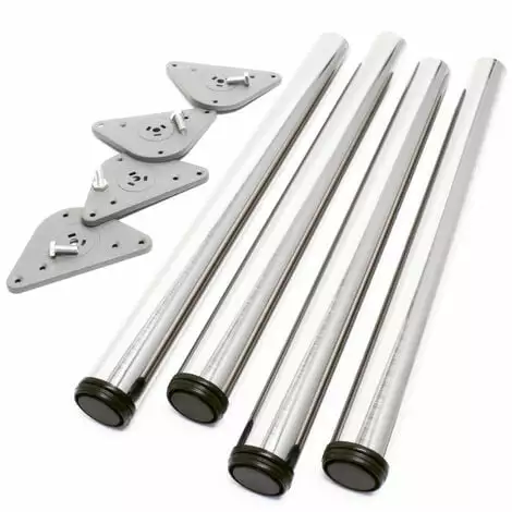 WILTEC Pied De Table Acier Inoxydable Lot De 4 Pieds Nickel Support De Table Réglable 1100mm Ø60mm 4 WILTEC Pied De Table Acier Inoxydable Lot De 4 Pieds Nickel Support De Table Réglable 1100mm Ø60mm – Image 2