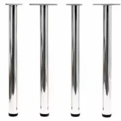 WILTEC Pied De Table Acier Inoxydable Lot De 4 Pieds Nickel Support De Table Réglable 1100mm Ø60mm 9 WILTEC Pied De Table Acier Inoxydable Lot De 4 Pieds Nickel Support De Table Réglable 1100mm Ø60mm -Wiltec Boutique 4700778 3