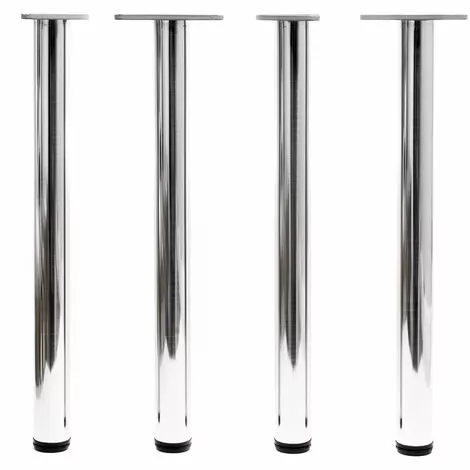 WILTEC Pied De Table Acier Inoxydable Lot De 4 Pieds Nickel Support De Table Réglable 1100mm Ø60mm 5 WILTEC Pied De Table Acier Inoxydable Lot De 4 Pieds Nickel Support De Table Réglable 1100mm Ø60mm – Image 3