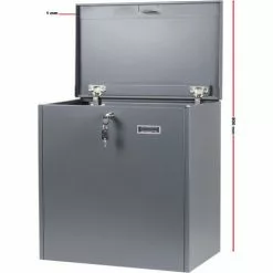 WILTEC Boite Murale à Colis Lettres Verrouillable 50,8x31,5x50cm Gris Usage Domestique Courrier Paquet 9 WILTEC Boite Murale à Colis Lettres Verrouillable 50,8x31,5x50cm Gris Usage Domestique Courrier Paquet -Wiltec Boutique 47316554 3