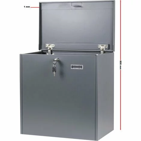 WILTEC Boite Murale à Colis Lettres Verrouillable 50,8x31,5x50cm Gris Usage Domestique Courrier Paquet 5 WILTEC Boite Murale à Colis Lettres Verrouillable 50,8x31,5x50cm Gris Usage Domestique Courrier Paquet – Image 3