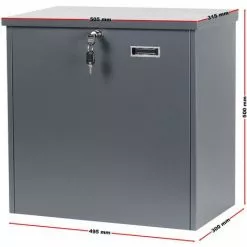 WILTEC Boite Murale à Colis Lettres Verrouillable 50,8x31,5x50cm Gris Usage Domestique Courrier Paquet 10 WILTEC Boite Murale à Colis Lettres Verrouillable 50,8x31,5x50cm Gris Usage Domestique Courrier Paquet -Wiltec Boutique 47316554 4