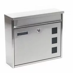 WILTEC Boite Aux Lettres Boite Postale Murale Acier Inoxydable Mailbox V12