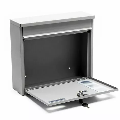 WILTEC Boite Aux Lettres Boite Postale Murale Design Argenté Revêtement Par Poudre Mailbox V12 4 WILTEC Boite Aux Lettres Boite Postale Murale Design Argenté Revêtement Par Poudre Mailbox V12 – Image 2