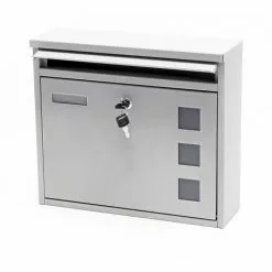 WILTEC Boite Aux Lettres Boite Postale Murale Design Argenté Revêtement Par Poudre Mailbox V12 9 WILTEC Boite Aux Lettres Boite Postale Murale Design Argenté Revêtement Par Poudre Mailbox V12 -Wiltec Boutique 4882987 3
