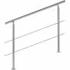 WILTEC Rampe D’escalier Acier Affiné V2A 2 Tiges 120 Cm Rambarde Main Courante Balustrade -Wiltec Boutique 4985431 1