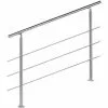 WILTEC Rampe D’escalier Acier Affiné V2A 3 Tiges 120 Cm Rambarde Main Courante Balustrade -Wiltec Boutique 4985441 1