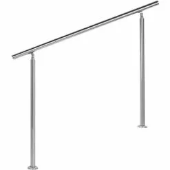 WILTEC Rampe D’escalier Acier Affiné V2A Sans Tige 120 Cm Rambarde Main Courante Balustrade