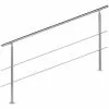 WILTEC Rampe Escalier Acier Affiné V2A 2 Tiges 180cm Rambarde Main Courante Balustrade -Wiltec Boutique 4985455 1