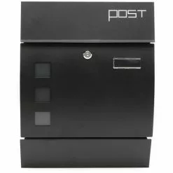 WILTEC Boite Aux Lettres Design Moderne V8 Noire Boite Postale Murale Revêtement Poudre Porte-journaux -Wiltec Boutique 5015830 4