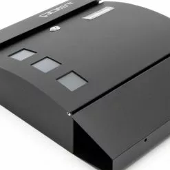 WILTEC Boite Aux Lettres Design Moderne V8 Noire Boite Postale Murale Revêtement Poudre Porte-journaux -Wiltec Boutique 5015830 5