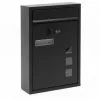 WILTEC Boite Aux Lettres Moderne Noire Avec Serrure à Combinaison Boite Murale Revêtement En Poudre -Wiltec Boutique 5033301 1