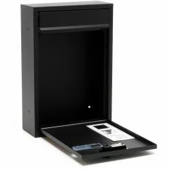 WILTEC Boite Aux Lettres Moderne Noire Avec Serrure à Combinaison Boite Murale Revêtement En Poudre -Wiltec Boutique 5033301 4