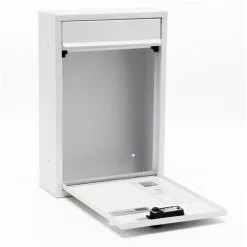 WILTEC Boite Aux Lettres Moderne Blanc Avec Serrure à Combinaison Boite Murale Revêtement En Poudre -Wiltec Boutique 5033303 4