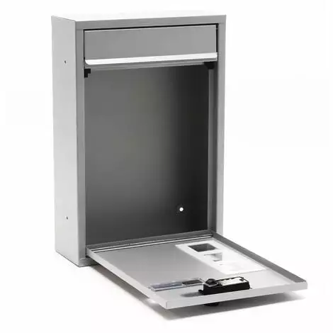 WILTEC Boite Aux Lettres Moderne Argenté Avec Serrure à Combinaison Boite Murale Revêtement En Poudre 6 WILTEC Boite Aux Lettres Moderne Argenté Avec Serrure à Combinaison Boite Murale Revêtement En Poudre – Image 4