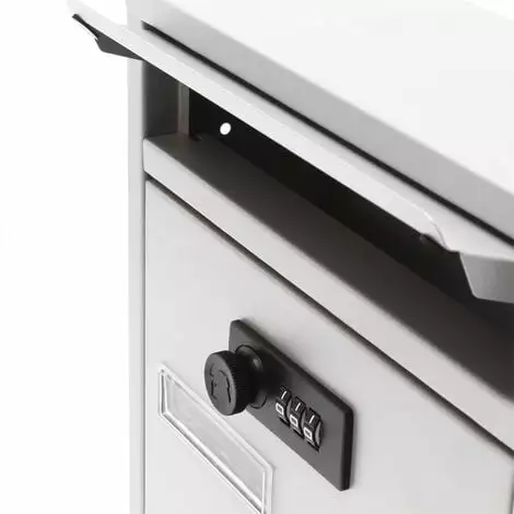 WILTEC Boite Aux Lettres Moderne Argenté Avec Serrure à Combinaison Boite Murale Revêtement En Poudre 7 WILTEC Boite Aux Lettres Moderne Argenté Avec Serrure à Combinaison Boite Murale Revêtement En Poudre – Image 5