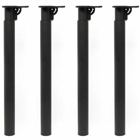 WILTEC Pied De Table Lot De 4 Noir Support De Table Réglable En Hauteur 70-110cm 4 WILTEC Pied De Table Lot De 4 Noir Support De Table Réglable En Hauteur 70-110cm – Image 2