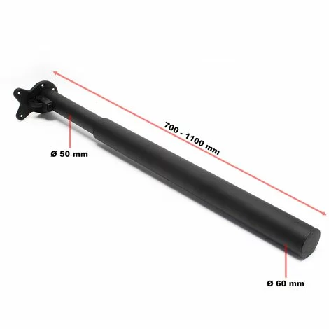 WILTEC Pied De Table Lot De 4 Noir Support De Table Réglable En Hauteur 70-110cm 5 WILTEC Pied De Table Lot De 4 Noir Support De Table Réglable En Hauteur 70-110cm – Image 3