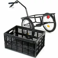 WILTEC Remorque Pour Vélo Charge Max. 50kg Charrette à Bras Pour Bicyclette Pneus Chariot Emplettes -Wiltec Boutique 52871876 4