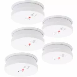 WILTEC 5x Détecteur De Fumée Batterie 9V Volume D’alarme 85dB DIN EN 14604 Certifié Détecteur D’incendie