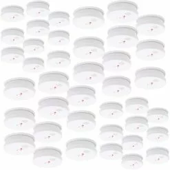 WILTEC 40x Détecteur De Fumée Batterie 9V Volume D’alarme 85dB DIN EN 14604 Certifié Détecteur D’incendie