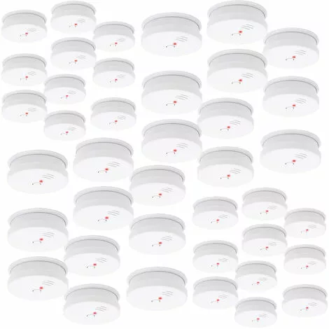 WILTEC 40x Détecteur De Fumée Batterie 9V Volume D’alarme 85dB DIN EN 14604 Certifié Détecteur D’incendie -Wiltec Boutique 53819656 1