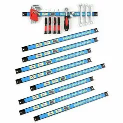 WILTEC Kit Barres Porte-outils 9x46cm Barres Magnétiques Acier Rangement Accessoires Atelier Montage Mural -Wiltec Boutique 54588434 2